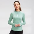 thumbnail image 1 of Women Long Sleeve Quick Dry Tops Yoga Sports Running Fitness Stretch Hoodie, 1 of 2