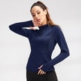 thumbnail image 1 of Women Long Sleeve Quick Dry Tops Yoga Sports Running Fitness Stretch Hoodie, 1 of 2