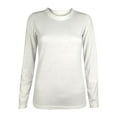 thumbnail image 1 of Women Long Sleeve Round Neck Elegant Plain Color Casual T-Shirts Basic Slim fit Tee Tops Autum Clothes, 1 of 3