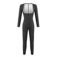 thumbnail image 1 of Women Long Sleeve Sauna Suit Sweat Shirt Slimming Vest Hot Top Jumpsuit Shapewear Silver 2XL, 1 of 6