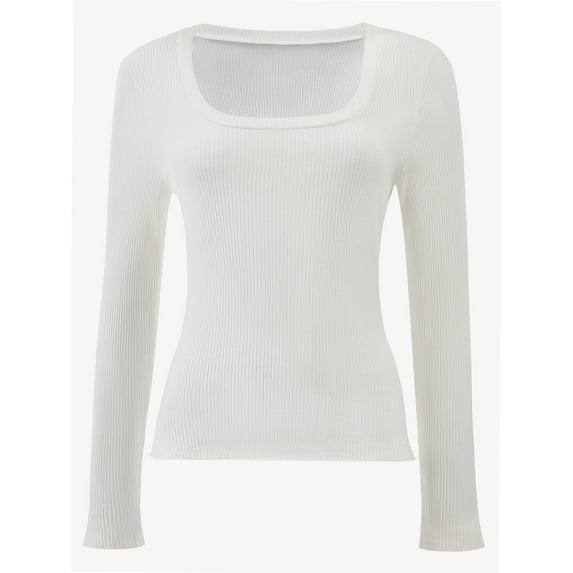 Women Long Sleeve Scoop Neck Tops Stretch Fitted Casual Tops Tee Slim Fit Fall Going Out Sexy Basic Shirts