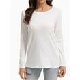 thumbnail image 1 of Women Long Sleeve Shirts Tops Fall Tunic Causal Fashion Round Neck Basic Tee, 1 of 6