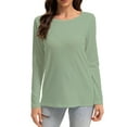 thumbnail image 1 of Women Long Sleeve Shirts Tops Fall Tunic Causal Fashion Round Neck Basic Tee, 1 of 6