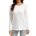 thumbnail image 1 of Women Long Sleeve Shirts Tops Fall Tunic Causal Fashion Round Neck Basic Tee, 1 of 6
