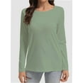 thumbnail image 1 of Women Long Sleeve Shirts Tops Fall Tunic Causal Fashion Round Neck Basic Tee, 1 of 6