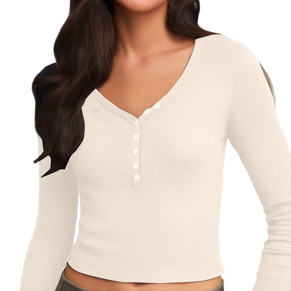 Women Long Sleeve Shirts V Neck Button Tight Slim Fitted Top Going Out Tees 2024 Trendy Fall Womens Tops for Men Scrub Tops Women plus Size Silk Tops for Women plus Women's plus Size Clothes Leopard