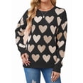 thumbnail image 1 of Women Long Sleeve Sweater Autumn Crew Neck Dressy Casual Soft Knit Pullover Tops Trendy Black L, 1 of 5