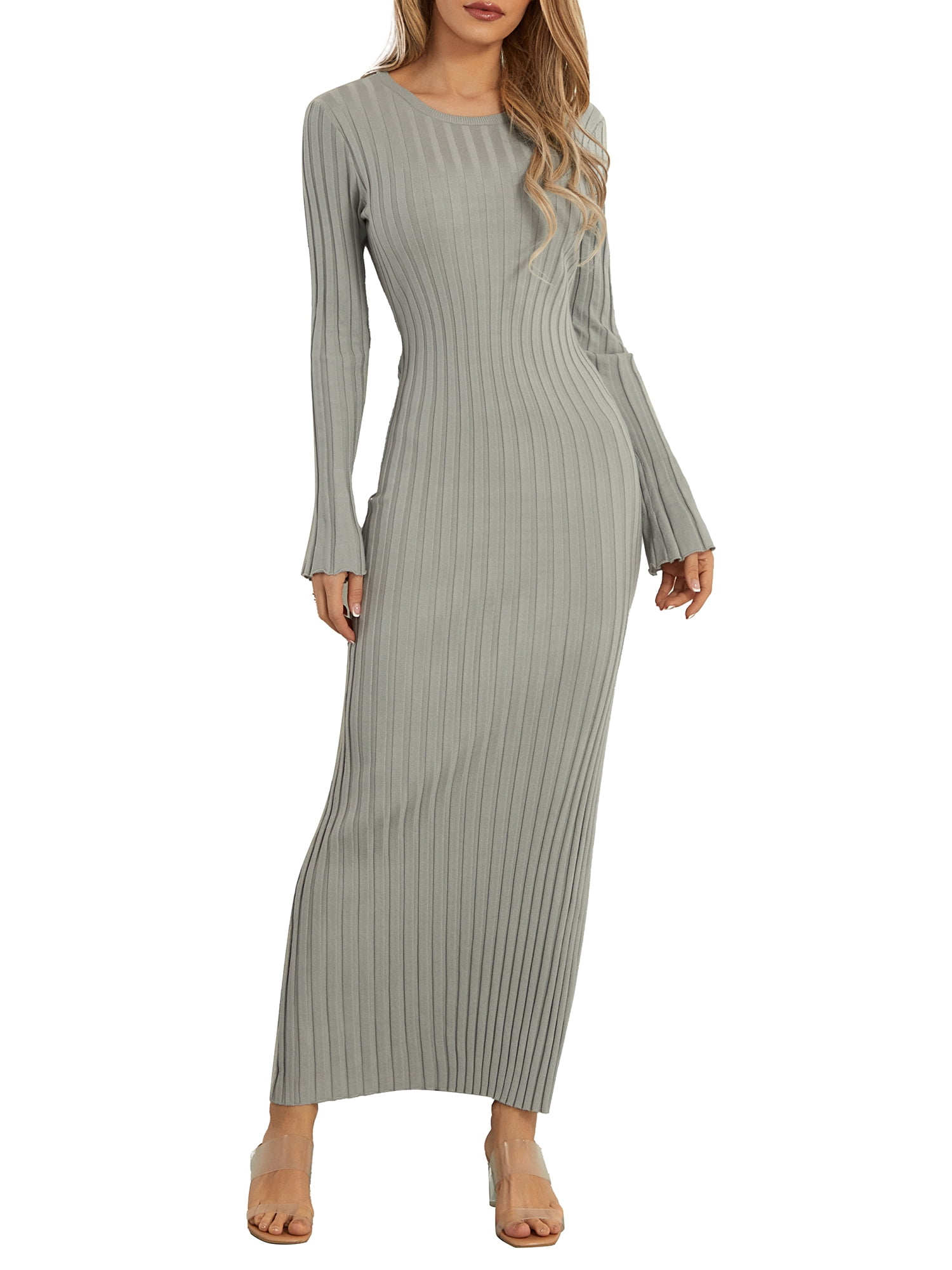 Long fitted sweater dress sale
