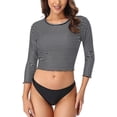 thumbnail image 1 of Women Long Sleeve Swim Shirts Rash Guard Two Piece Swimsuits UPF 50+, 1 of 7