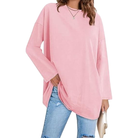 Women Long Sleeve T Shirt Casual Crew Neck Basic Top