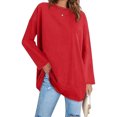 thumbnail image 1 of Women Long Sleeve T Shirt Casual Crew Neck Basic Top, 1 of 4