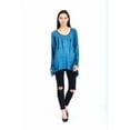 thumbnail image 1 of Women Long Sleeve Tie Dye Asymmetric Hem Scoop Neck Tunic Shirt., 1 of 2