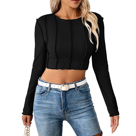 Women Long Sleeve Tops Patchwork Stitching Shirt Casual Pullovers for Club Streetwear Aesthetic Grunge Clothes