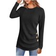 thumbnail image 1 of Women Long Sleeve Tunic Top with Leggings Crewneck Ribbed Knit Buttons Shirts 2025 Fall Casual Lightweight Sweaters, 1 of 6