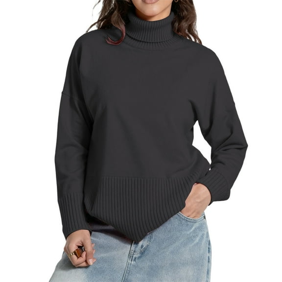 Women Long Sleeve Turtleneck Pullover Top Sweater Oversized Loose Womens Green Sweater Soft Women Fall Sweaters