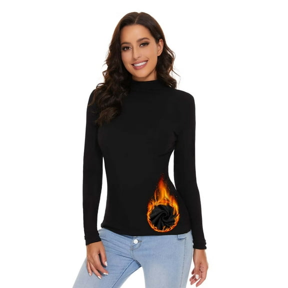 Women Long Sleeve Turtleneck,Thermal Top Women's Turtleneck Pullover,Long Sleeve Thermal Shirt,Slim Fitted Based Layer Lightweight Active Shirt Pullover Tops