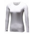 thumbnail image 1 of Women Long Sleeve Velvet Compression Quick Dry Sports Running Athletic T-shirts Tops, 1 of 2