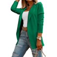 thumbnail image 1 of Women Long Sleeved Sports Jacket Solid Color Sports Jacket Office Open Front Casual Jacket, 1 of 4
