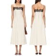 thumbnail image 1 of Women' Long Slip Dress Thin Camisole Maxi Robe over Knee Length Cream White S, 1 of 7
