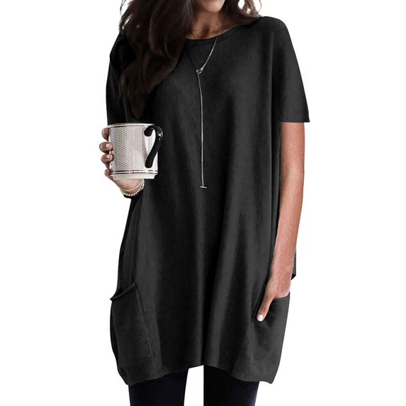Women Longline Long Sleeve Blouse With Pockets