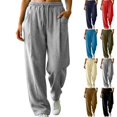 thumbnail image 1 of Women Loose Fit Jogger Sweatpants Sevevn Elastic Drawstring High Waist Casual Trousers With Side Hand Pockets, Soft Fabric For Lounging Errands Travel And Daily Casual Street Occasions, 1 of 7