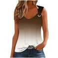 thumbnail image 1 of Women Loose Fitting Tank Tops Casual Summer Ladies Round Neck Sleeveless Shirts Casual Printed Blouse Tee Knit Tank Tops for Lady Brown L, 1 of 2