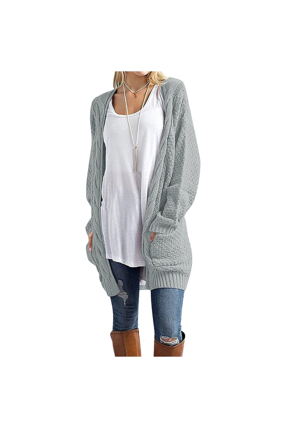 Women Loose Open Front Long Sleeve Knit Cardigans Sweater With Pockets Fuzzy Leopard Print Sweater Crotchet Cardigans for Women Winter Sweater Closed plus Size Swing Cardigan Sweater Women plus Size