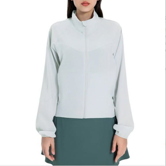 Women Loose Sun Protection Jacket Summer Solid Colour Long Sleeve Sports Sunscreen Clothing Outerwear XS-XL