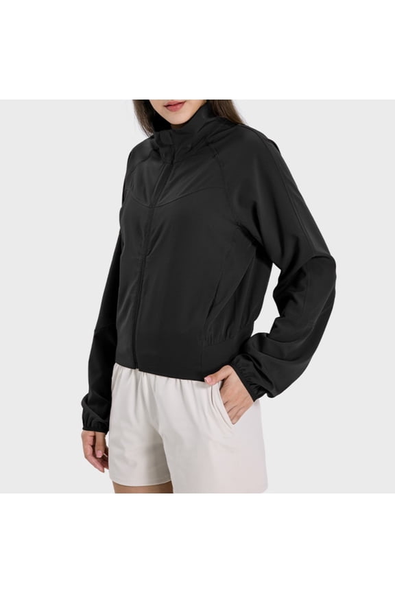Women Loose Sun Protection Jacket Summer Solid Colour Long Sleeve Sports Sunscreen Clothing Outerwear XS-XL