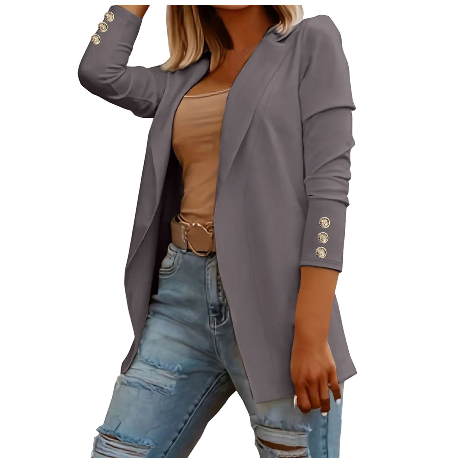 Women Loose Top Long Sleeve Casual Jacket Ladies Wear Coat Blouse
