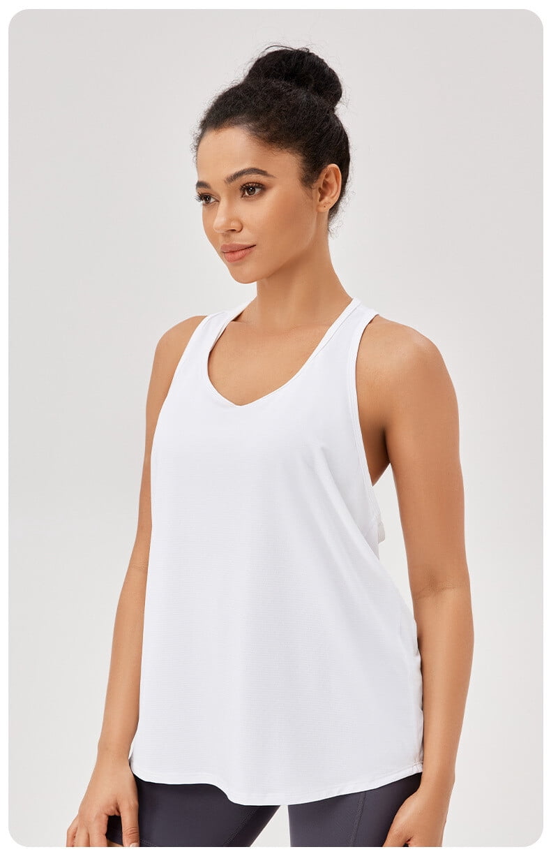Women Loose Vest Quick Dry Breathable Sleeveless Sports Fitness Running Tops