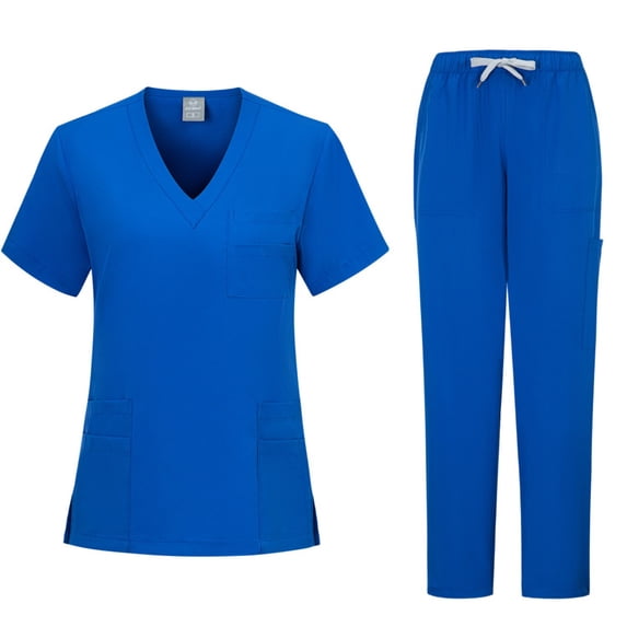 Women Lounge Set Nursing Sets for Women Two Piece Casual Outfit Short Sleeve V Neck Tunic and High Waisted Trousers
