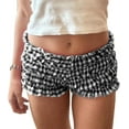 thumbnail image 1 of Women Lounge Shorts Floral Print Y2k Low Rise Sexy Micro Shorts Elastic Pajama Bottoms Cute Sleep Shorts, 1 of 1