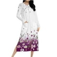thumbnail image 1 of Women Loungewear Raglan Nightdress Full Zip Pajama Dress Print Sleepwear Brushed Blouses Clothing Full-Length Night Gowns Long Sleeve Pajamas 2025 Fall PJs Casual Trendy Cardigan, 1 of 7