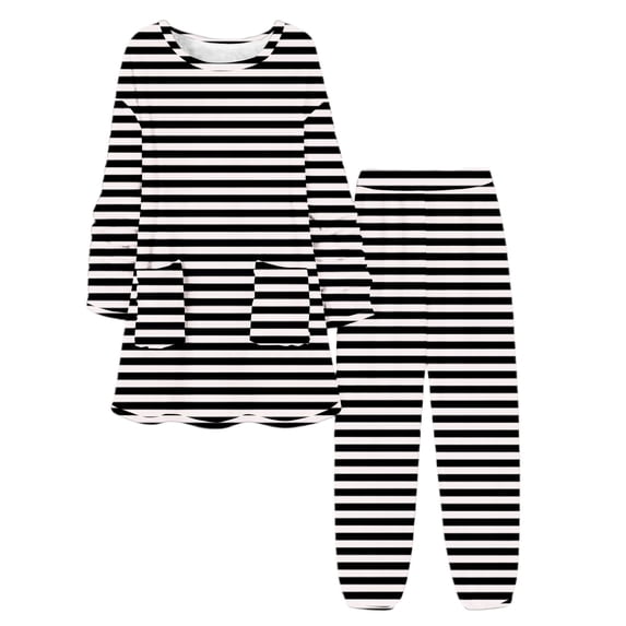 Women Loungewear Set Long Sleeve Striped Pajama Set Soft Cotton Sleepwear Two Piece Lounge Outfit Fall Pjs