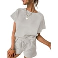 thumbnail image 1 of Women Loungewear Set Short Sleeve Tops & Shorts 2 Piece Outfits Set with Pockets, 1 of 5