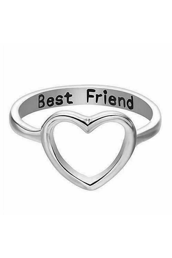 Women Love Heart Best Friend Promise Friendship Rings