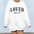thumbnail image 1 of Women Loved John 3:16 Faith Graphic Tee T Shirt Inspirational Christian Soft Casual Daily Wear Top Round-neck long-sleeved white S-3XL, 1 of 5