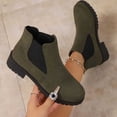 thumbnail image 1 of Women Low Heel Ankle Bootie Round Toe Suede Boots Comfortable Ankle Boots Women's Chelsea Ankle Boots Pull-On Booties, 1 of 9
