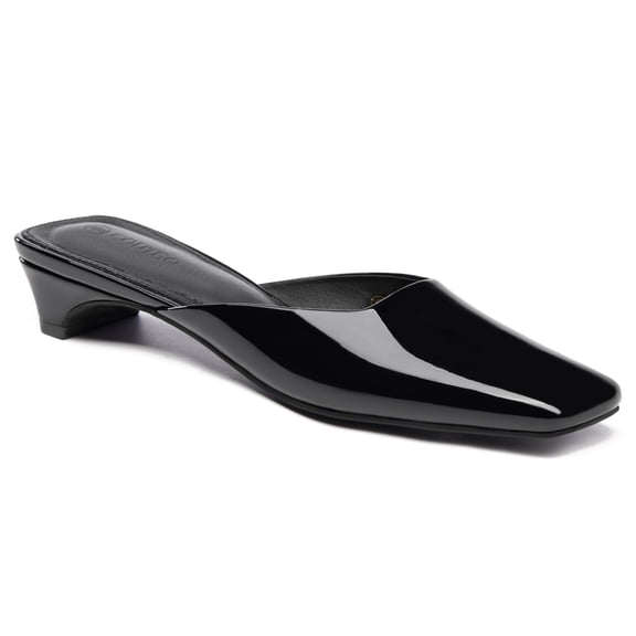 Women  Low Heel House Slippers — Square-Toe, Closed-Toe Mule Slip Ons