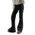 thumbnail image 1 of Women Low Rise Fold Over Waistband Solid Flared Pants Winter Thermal Warm Fleece Lined Bodycon Sweatpants Yoga Leggings, 1 of 8