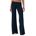 thumbnail image 1 of Women Low Rise Straight Leg Sweatpants Y2k Solid Color Stretchy Leggings Deep Blue L, 1 of 9