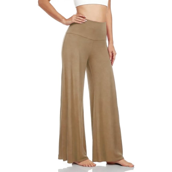 Women Low Rise Wide Leg Flared Sweatpants Fold Over Leggings Lounge Yoga Pants L