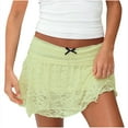 thumbnail image 1 of Women Low Waist Skirt Casual Lace Patchwork Dress Casual Bow Short Skirts Tulle Skirt, 1 of 3