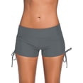 thumbnail image 1 of Women Low Waist Solid Color Side Strap Swim Trunks, 1 of 5