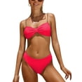 thumbnail image 1 of Women Low Waisted Bikini Set Paneled Straps Swimsuits Sexy Two Piece Swimwear, 1 of 5
