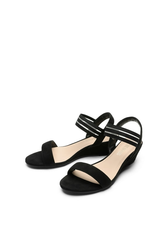 Women Low Wedge Heel Sandals Open Toe Ankle Strap Lady Work Casual Shoes