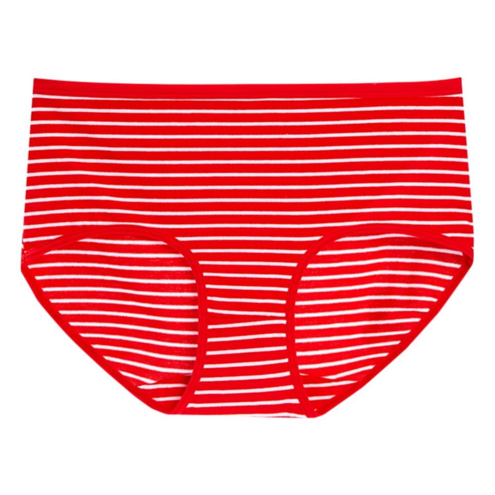 Women Low-rise Underwear Comfort Cotton Stretch Sport Hipster Breathable  Soft Stripe Panties(1-Packs) 