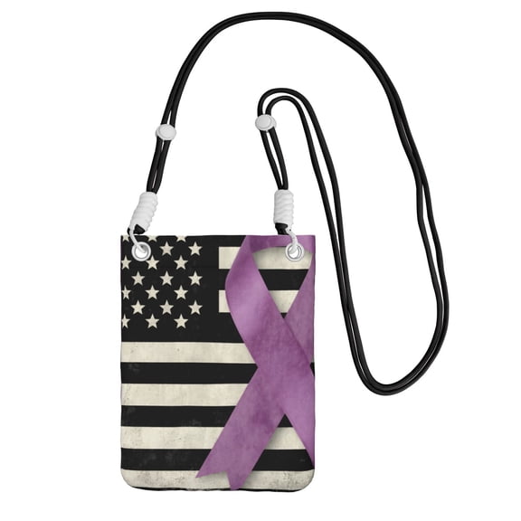 Women Lupus Cancer Awareness Flag Small Cell Phone Crossbody Bag Adjustable And Detachable Shoulder Strap