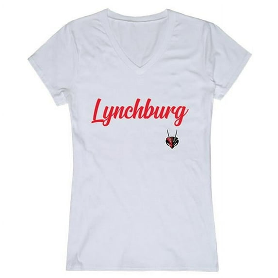 Women Lynchburg Hornets Script T-Shirt, White - Large